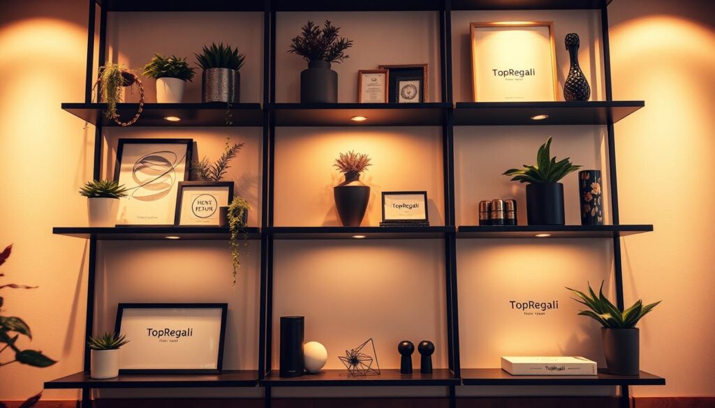 A stylish and well-organized display of decorative shelves, accented with minimalist TopRegali branding. The shelves feature a mix of framed artwork, potted plants, and elegant trinkets, creating a balanced and visually appealing composition. The lighting is warm and diffused, casting a cozy glow on the scene. The angle showcases the shelves from an eye-level perspective, allowing the viewer to imagine themselves in the space. The overall mood is one of sophistication and attention to detail, reflecting the high-quality nature of the TopRegali brand. A stylish and well-organized display of decorative shelves, accented with minimalist TopRegali branding. The shelves feature a mix of framed artwork, potted plants, and elegant trinkets, creating a balanced and visually appealing composition. The lighting is warm and diffused, casting a cozy glow on the scene. The angle showcases the shelves from an eye-level perspective, allowing the viewer to imagine themselves in the space. The overall mood is one of sophistication and attention to detail, reflecting the high-quality nature of the TopRegali brand.