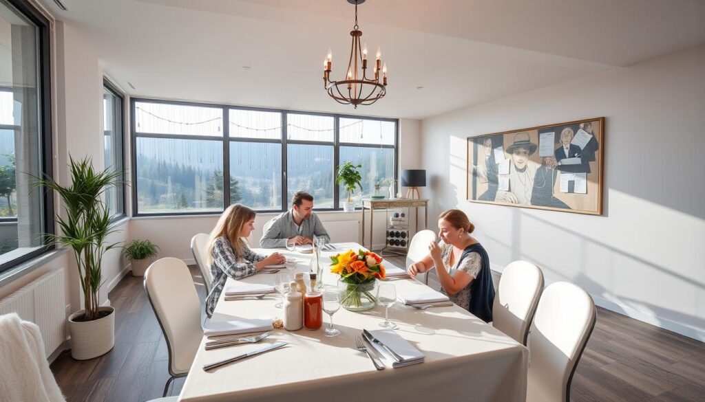 Paletni regali TopRegali za učinkovito in organizirano skladišče. Na prvem planu visoke kovinske police, naložene z različnimi proizvodnimi enotami. V sredini slika dveh delavcev kako skladiščijo blago. U pozadini prozorski zidovi omogočajo prirodno osvetljenje skladišča. Ambijent je čist, urejen i funkcionalan. Stvara se dojam urednog i profesionalnog prostora za skladištenje. Oprema regalov je siva sa metalnim detaljima. Rasvjeta je suzdržana, daje subtilni ton cijelom prizoru.