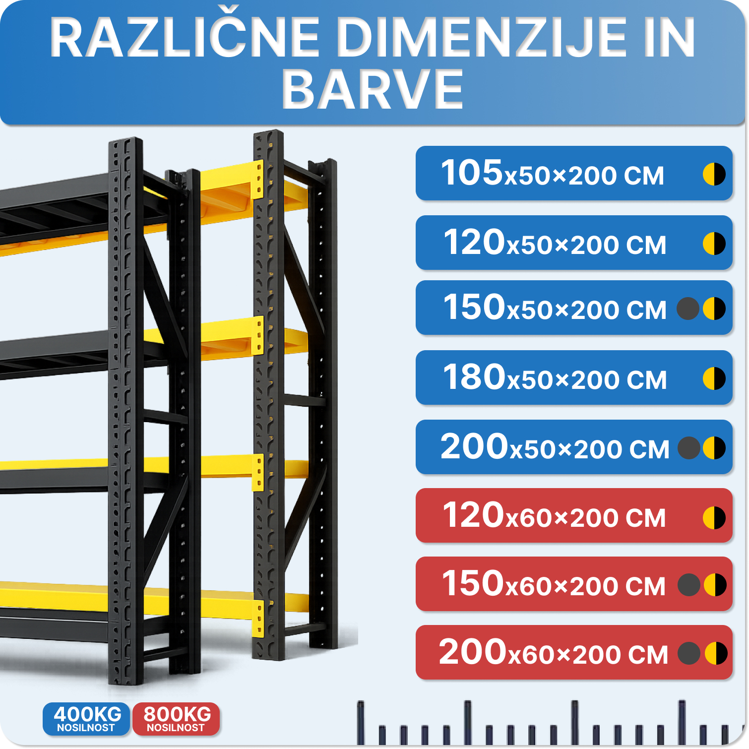 Regalni sistem več dimenzij na voljo